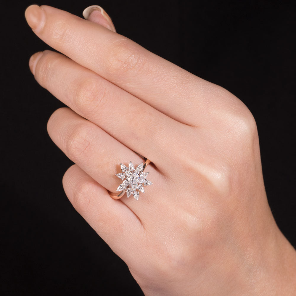 18K Rose Gold Diamond Ring - 0.74ct VVS-VS-EF