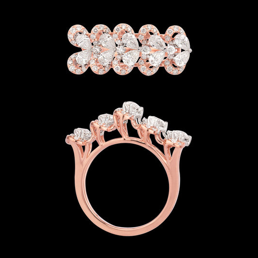 18K Rose Gold Diamond Ring - 1.4ct VS-SI-FG