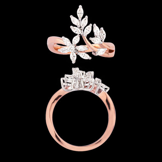 18K Rose Gold Diamond Ring - 0.618ct VVS-VS-HI