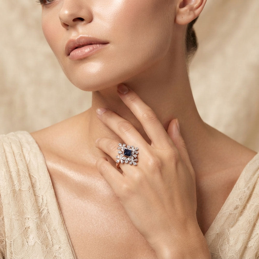 18K Rose Gold Diamond Ring - 2.726ct VS-SI-HI with Colour Stones