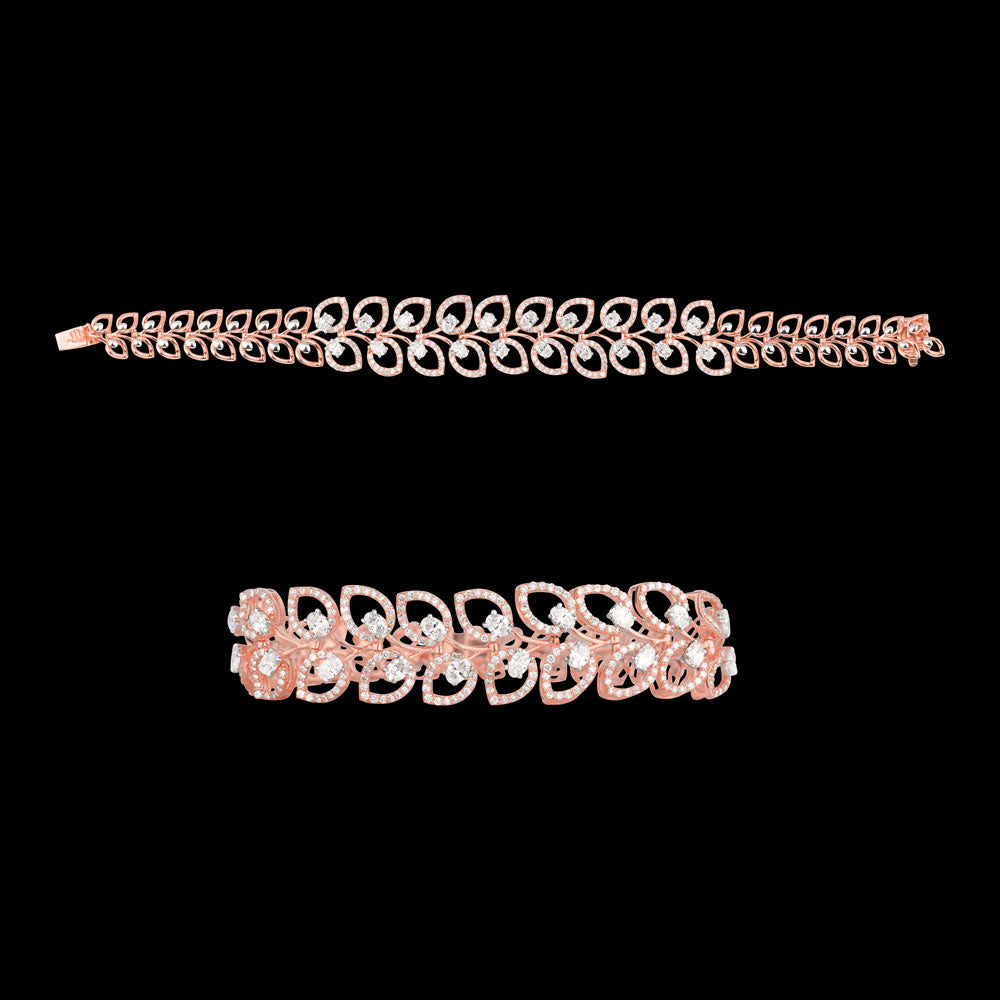 18K Rose Gold Diamond Bracelet - 4.119ct VVS-VS-EF