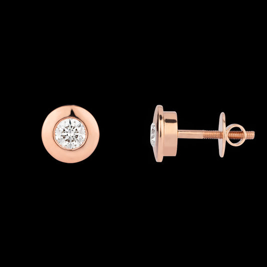 18K Rose Gold Diamond Earrings - 0.48ct VVS-VS-IJ