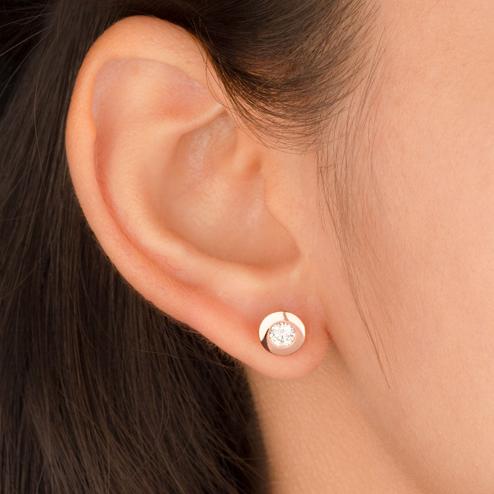 18K Rose Gold Diamond Earrings - 0.48ct VVS-VS-IJ