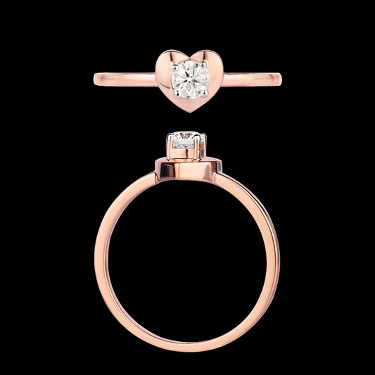 18K Rose Gold Diamond Ring - 0.131ct VVS-HI