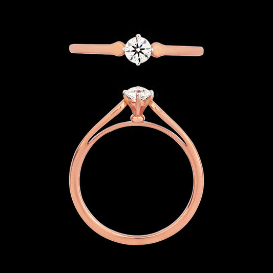18K Rose Gold Diamond Ring - 0.198ct VVS-IJ