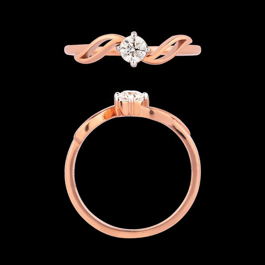 18K Rose Gold Diamond Ring - 0.199ct VVS-IJ