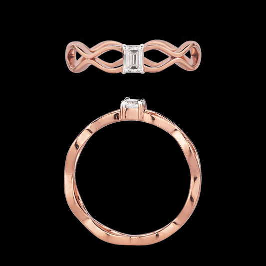 18K Rose Gold Diamond Ring - 0.18ct VS-EF