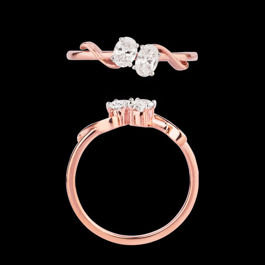 18K Rose Gold Diamond Ring - 0.368ct SI-EF