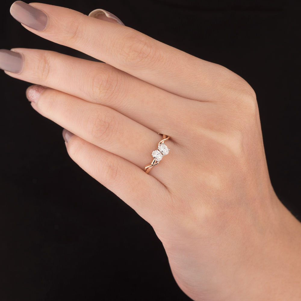 18K Rose Gold Diamond Ring - 0.368ct SI-EF