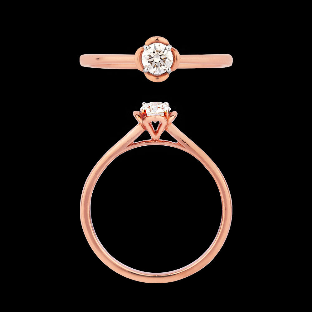 18K Rose Gold Diamond Ring - 0.215ct VS-IJ