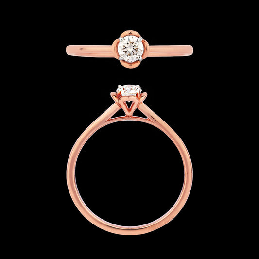 18K Rose Gold Diamond Ring - 0.215ct VS-IJ