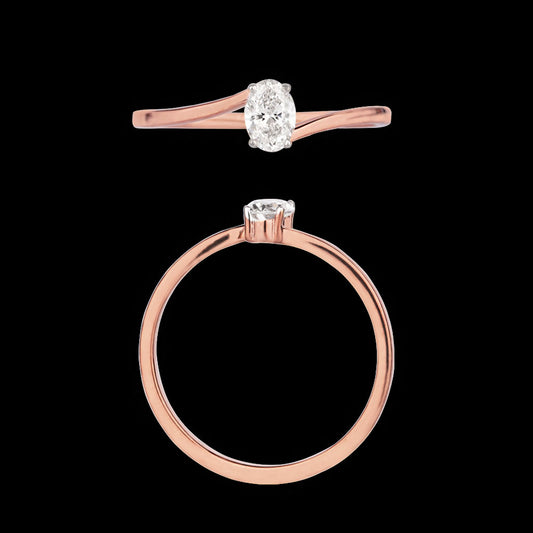 18K Rose Gold Diamond Ring - 0.191ct SI-FG