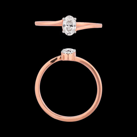 18K Rose Gold Diamond Ring - 0.335ct VS-EF