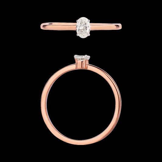 18K Rose Gold Diamond Ring - 0.186ct VS-HI