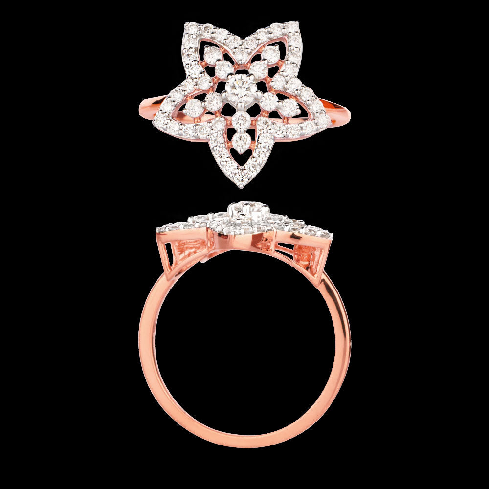 18K Rose Gold Diamond Ring - 0.58ct VS-SI-GH