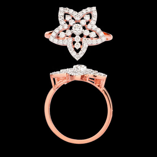 18K Rose Gold Diamond Ring - 0.58ct VS-SI-GH