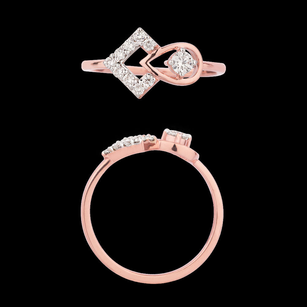 18K Rose Gold Diamond Ring - 0.24ct VVS-VS-GH