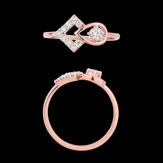 18K Rose Gold Diamond Ring - 0.24ct VVS-VS-GH