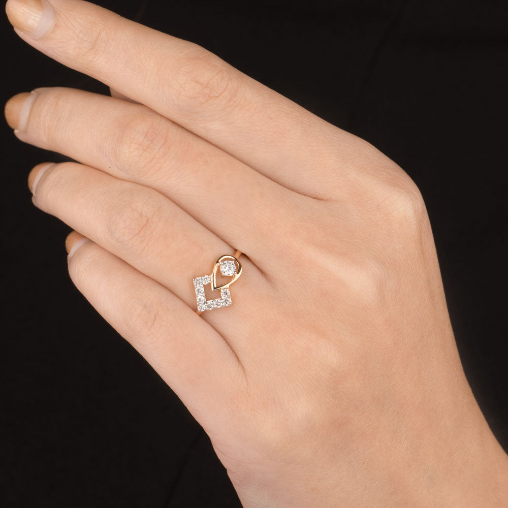 18K Rose Gold Diamond Ring - 0.24ct VVS-VS-GH