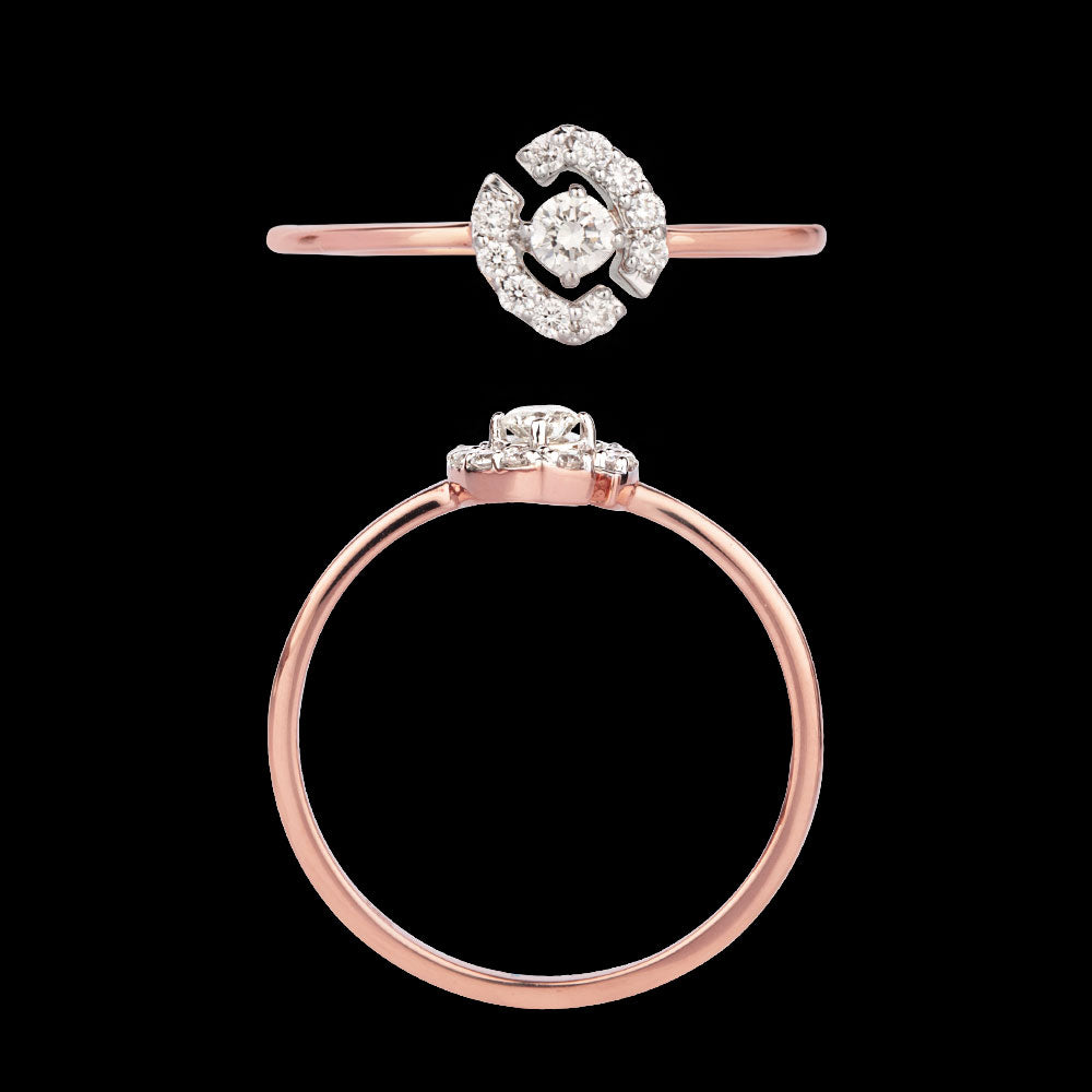 14K Rose Gold Diamond Ring - 0.17ct VS-SI-GH