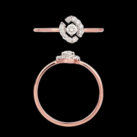 14K Rose Gold Diamond Ring - 0.17ct VS-SI-GH