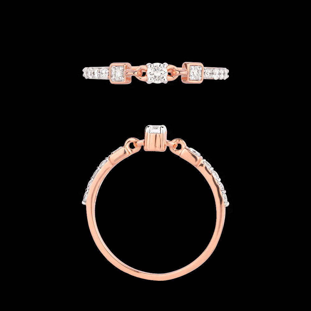 18K Rose Gold Diamond Ring - 0.25ct VS-SI-GH