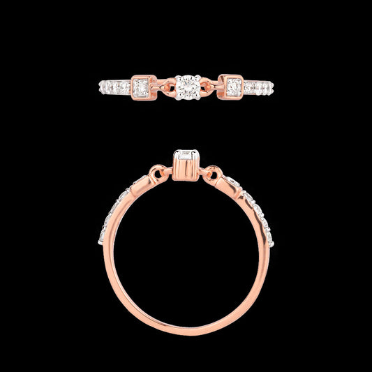 18K Rose Gold Diamond Ring - 0.25ct VS-SI-GH