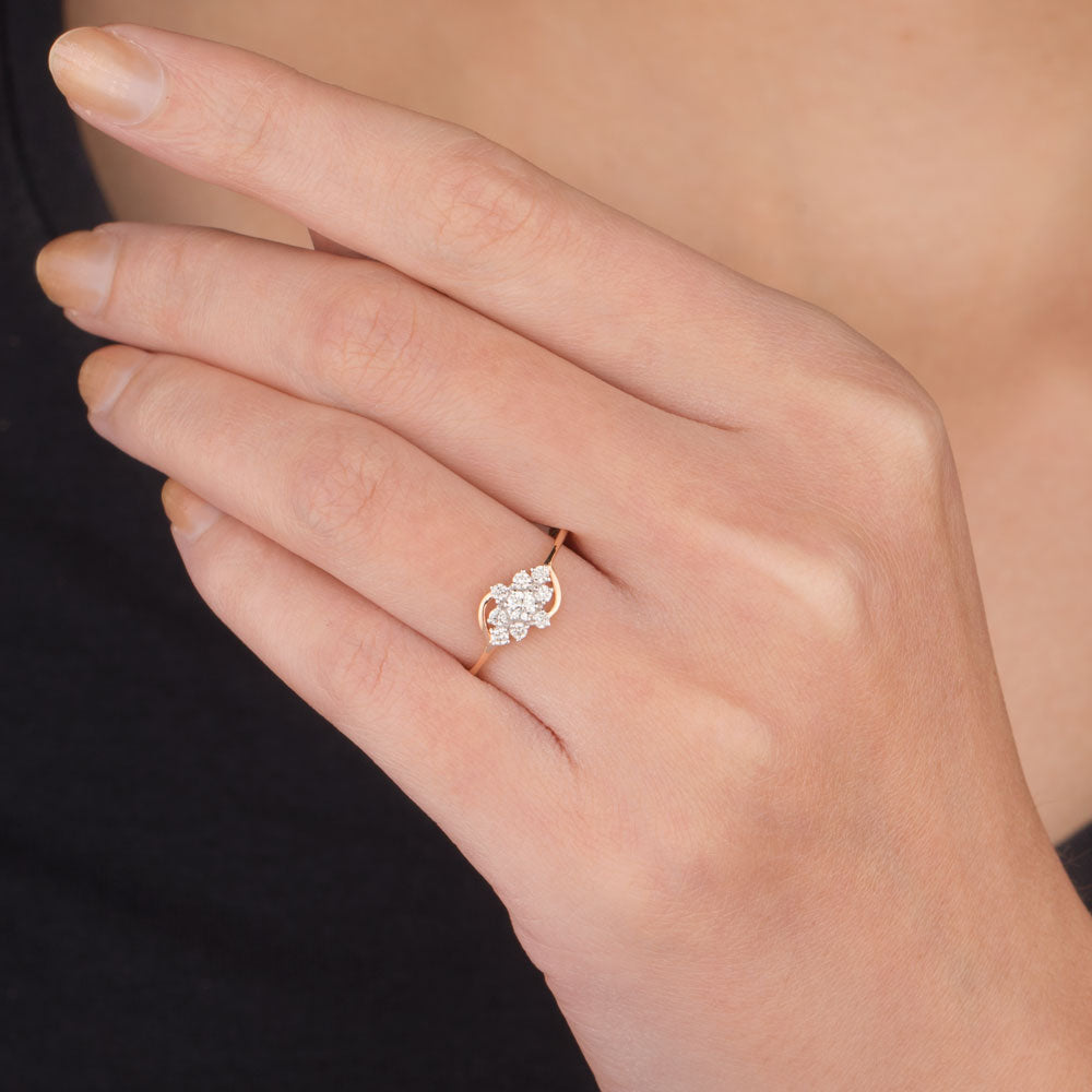 18K Rose Gold Diamond Ring - 0.23ct VS-SI-GH