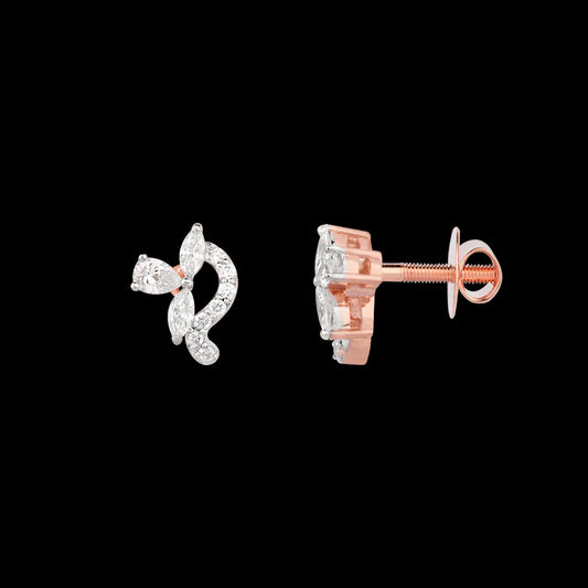 18K Rose Gold Diamond Earrings - 0.385ct VVS-VS-EF