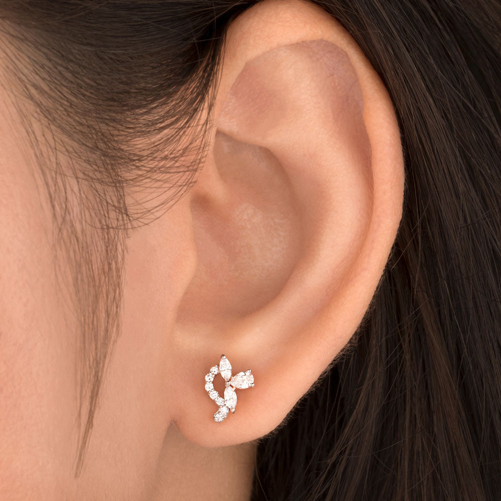 18K Rose Gold Diamond Earrings - 0.385ct VVS-VS-EF