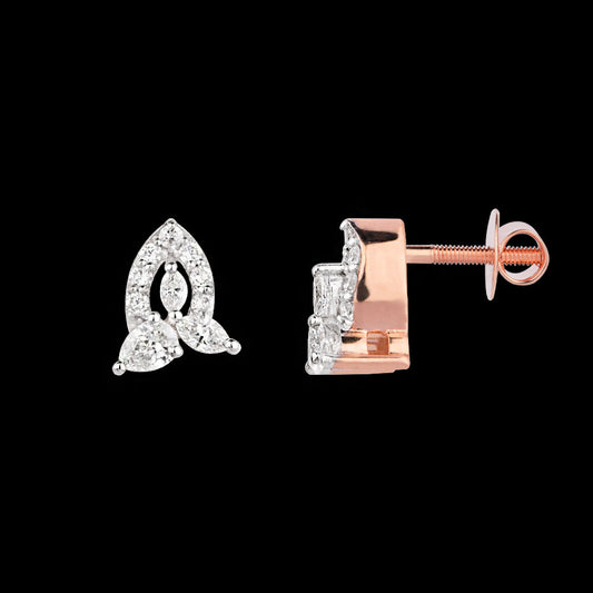 18K Rose Gold Diamond Earrings - 0.263ct VVS-VS-EF