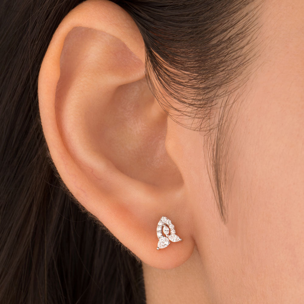 18K Rose Gold Diamond Earrings - 0.263ct VVS-VS-EF