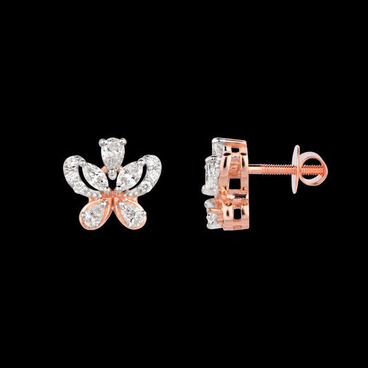 18K Rose Gold Diamond Earrings - 0.5ct VVS-VS-EF