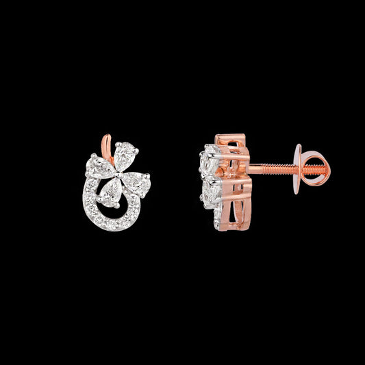 18K Rose Gold Diamond Earrings - 0.495ct VVS-VS-EF