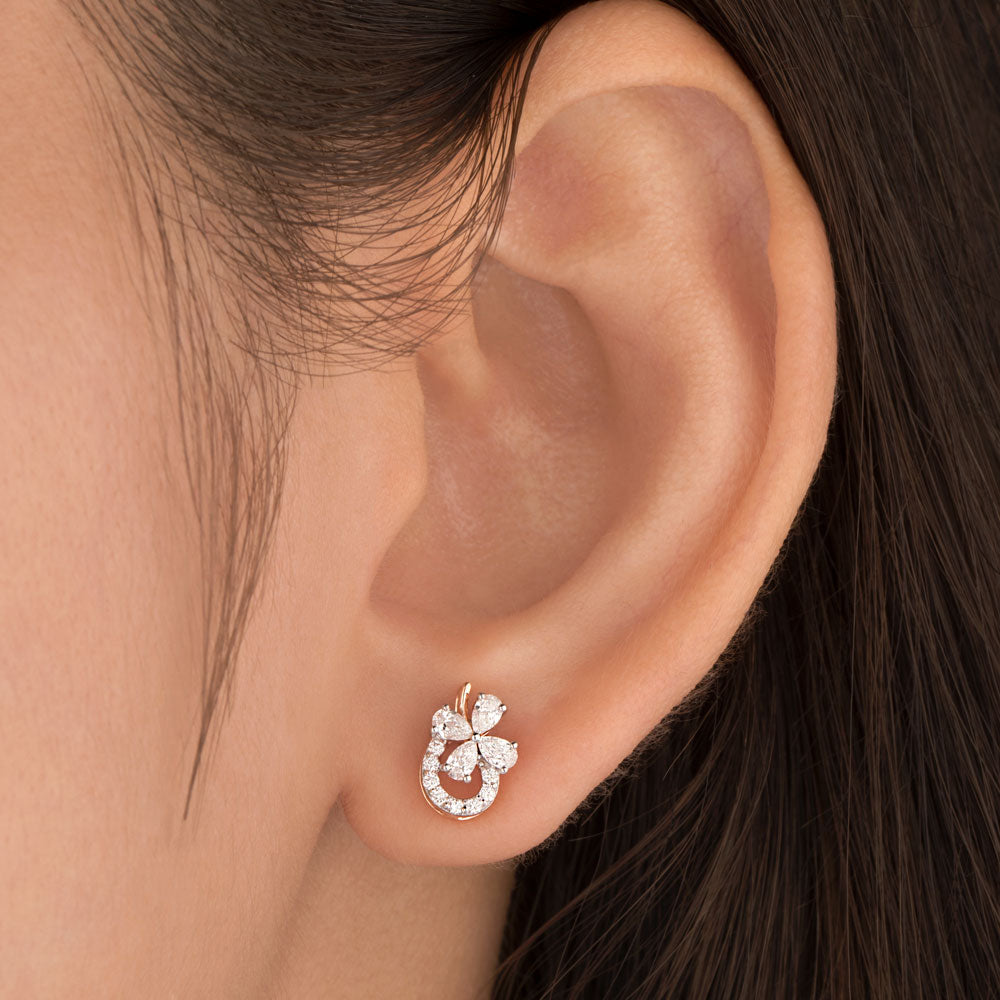 18K Rose Gold Diamond Earrings - 0.495ct VVS-VS-EF