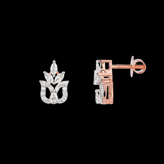 18K Rose Gold Diamond Earrings - 0.419ct VVS-VS-EF