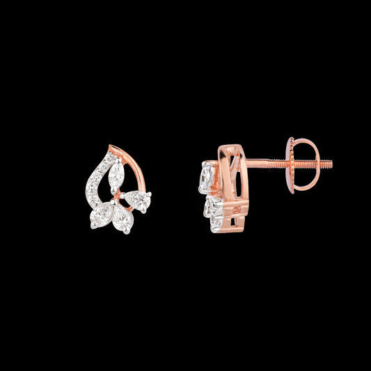 18K Rose Gold Diamond Earrings - 0.419ct VVS-VS-EF