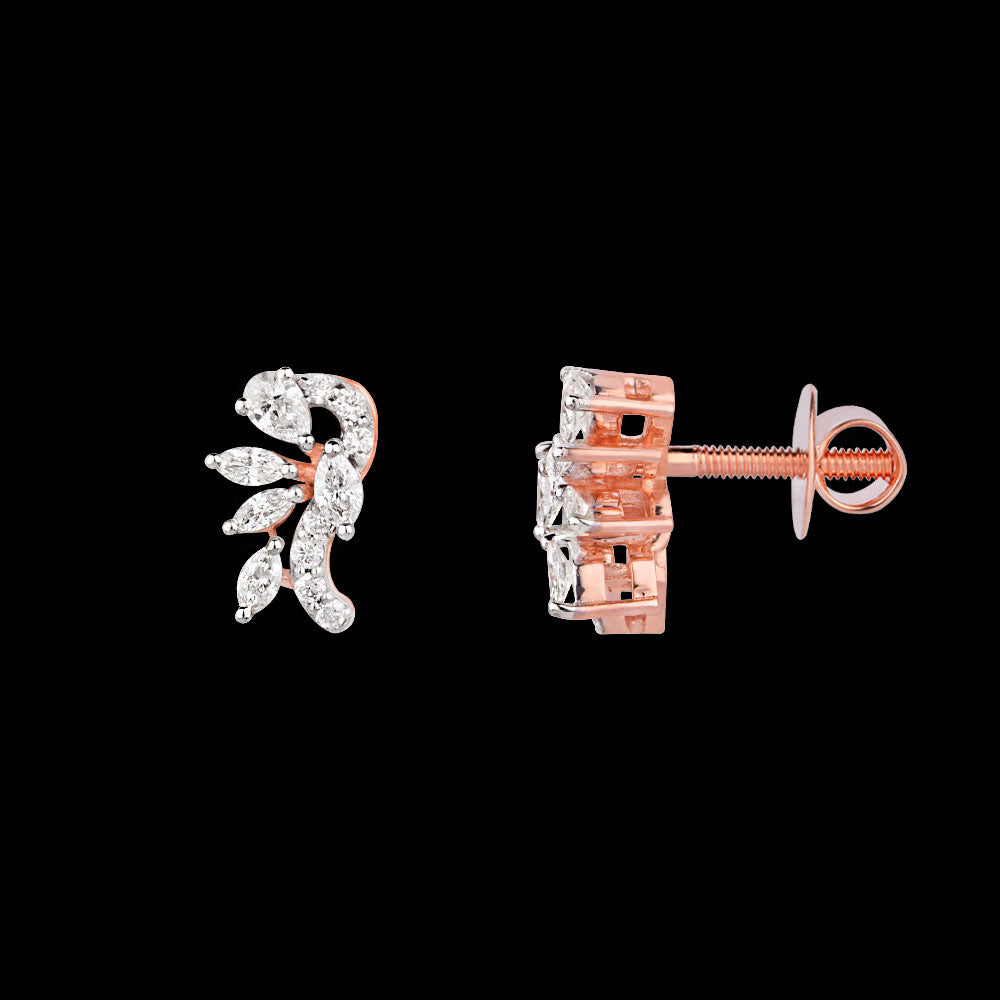 18K Rose Gold Diamond Earrings - 0.411ct VVS-VS-EF