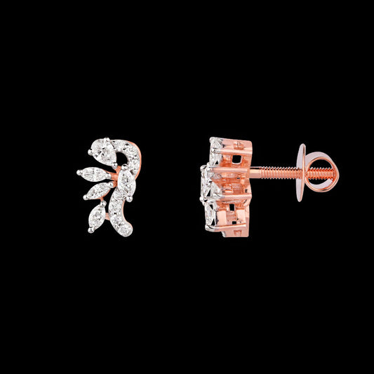 18K Rose Gold Diamond Earrings - 0.411ct VVS-VS-EF