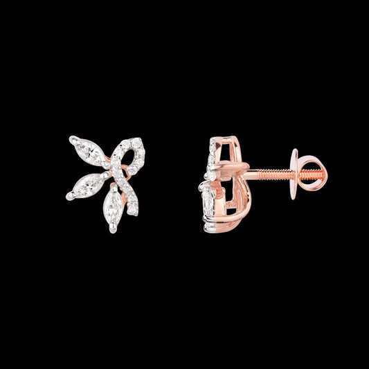 18K Rose Gold Diamond Earrings - 0.435ct VVS-VS-EF