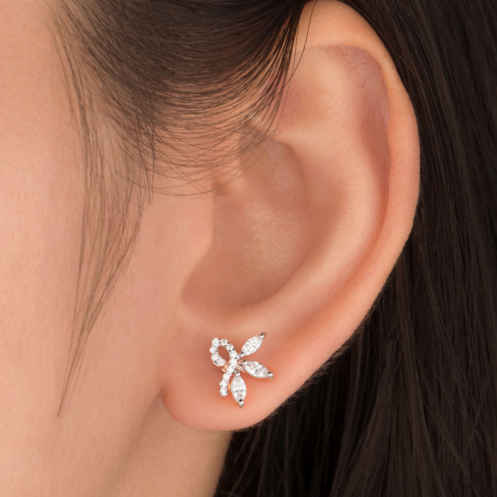 18K Rose Gold Diamond Earrings - 0.435ct VVS-VS-EF