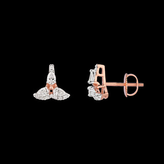 18K Rose Gold Diamond Earrings - 0.507ct VVS-VS-EF