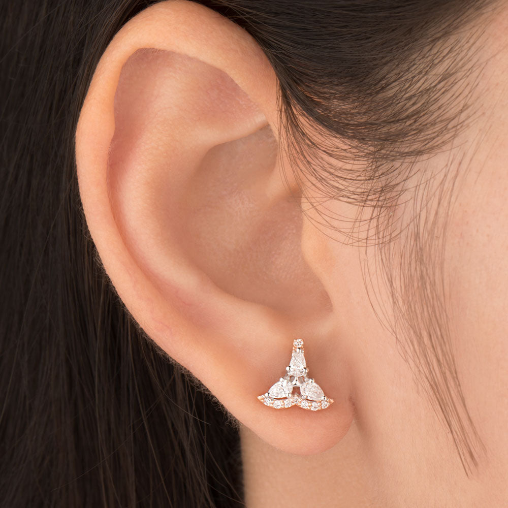 18K Rose Gold Diamond Earrings - 0.507ct VVS-VS-EF
