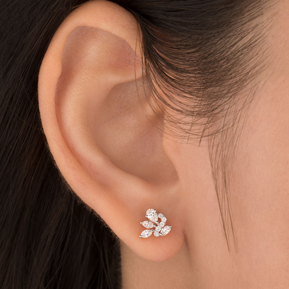 18K Rose Gold Diamond Earrings - 0.409ct VVS-VS-EF