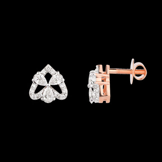 18K Rose Gold Diamond Earrings - 0.566ct VVS-FG