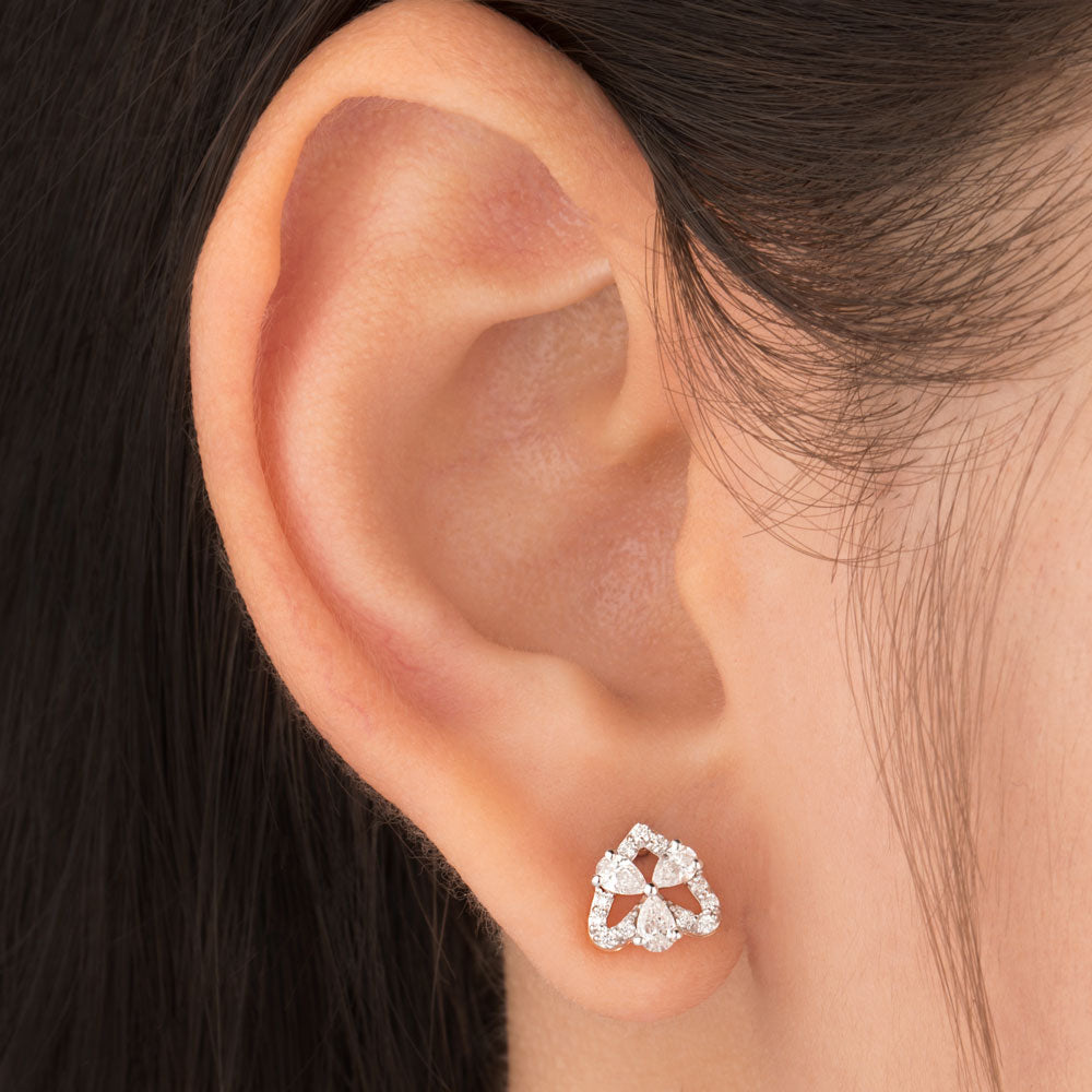 18K Rose Gold Diamond Earrings - 0.566ct VVS-FG