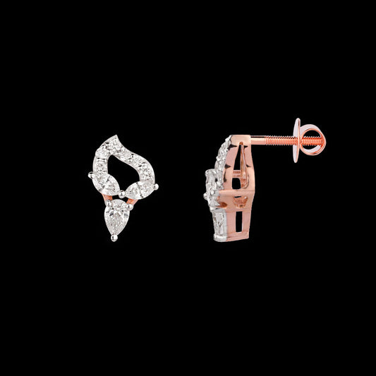 18K Rose Gold Diamond Earrings - 0.342ct VVS-VS-EF