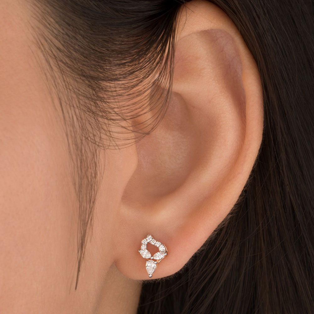 18K Rose Gold Diamond Earrings - 0.342ct VVS-VS-EF