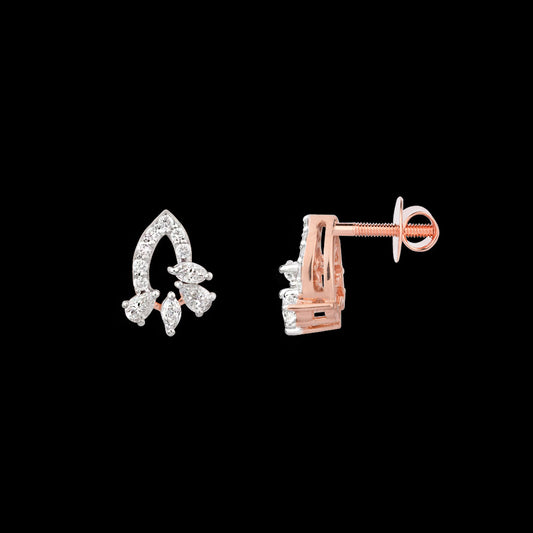 18K Rose Gold Diamond Earrings - 0.362ct VVS-VS-EF