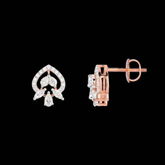 18K Rose Gold Diamond Earrings - 0.687ct VVS-VS-EF